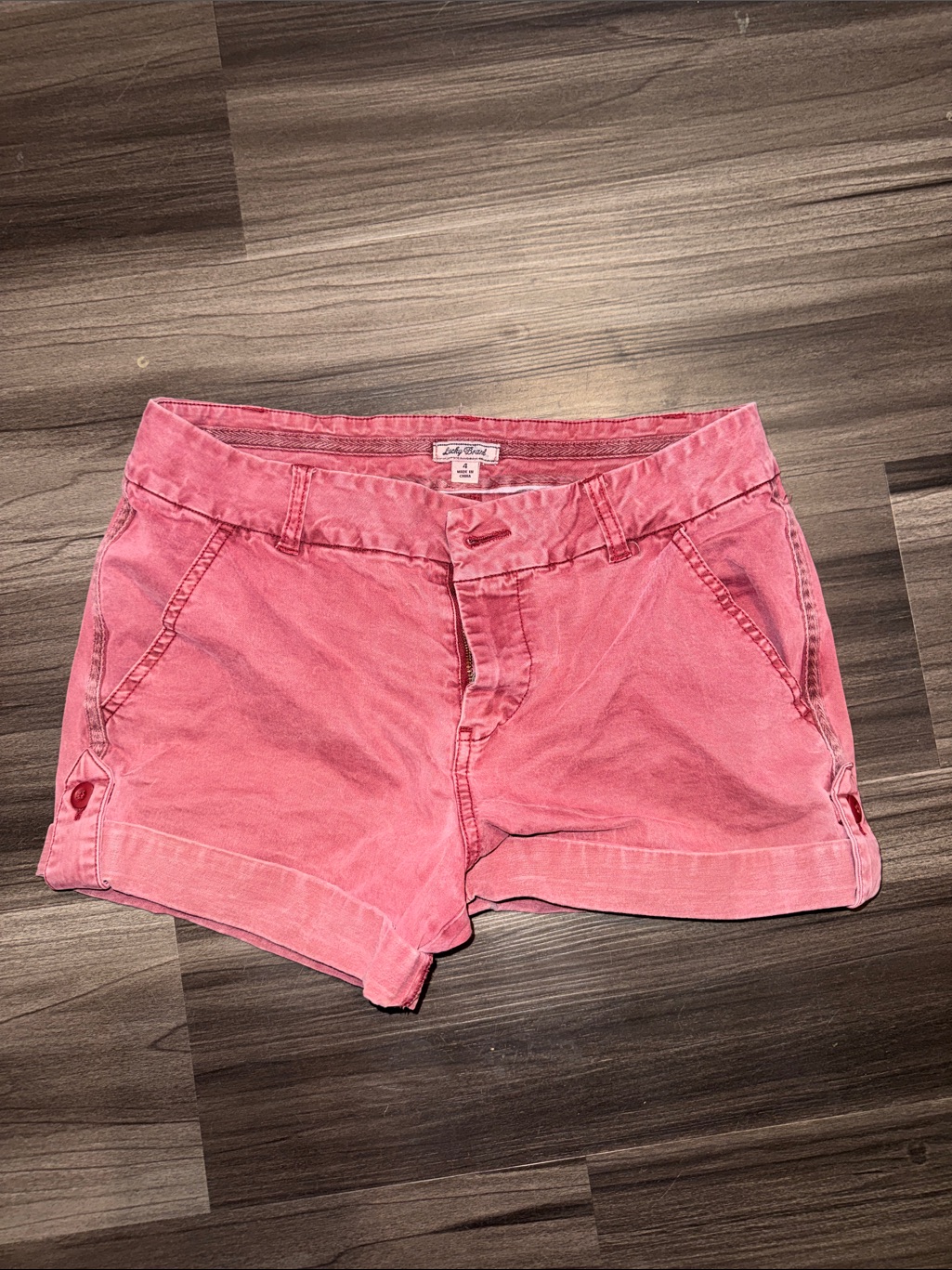 Lucky Brand Pink Cotton Casual Shorts